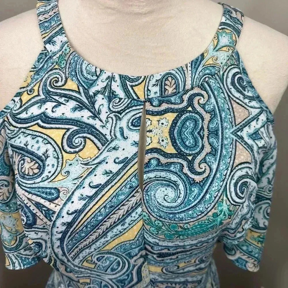 White House Black Market paisley print lined dress size 4 - Picture 2 of 9